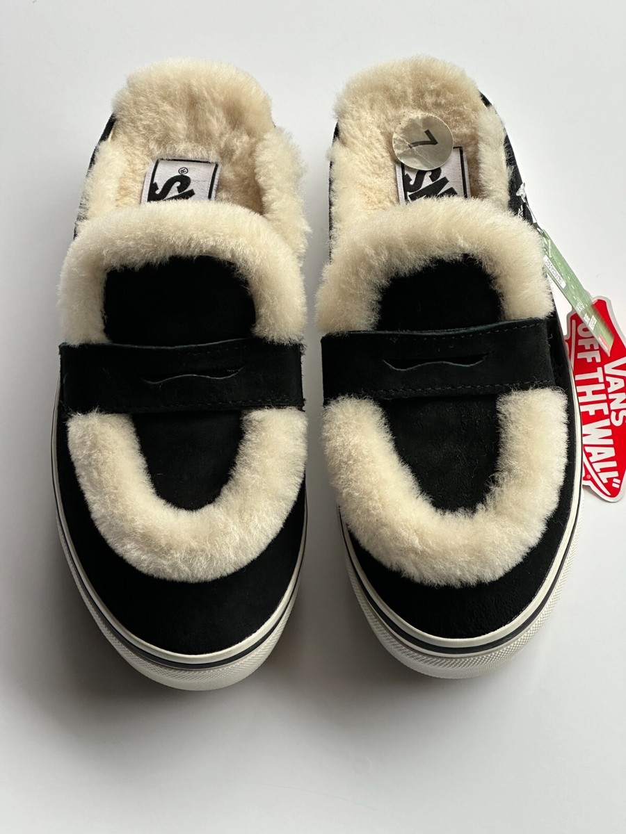 Vans Cozy Mule DX Shearling Lined Black Slip-On Shoes Women's Size