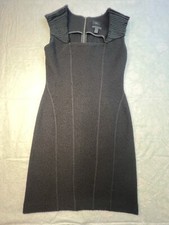 Banana Republic Size 4 Black Sheath Knit Sleeveless 100% Italian Wool Dress