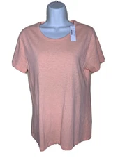 J.CREW NWT Women's SLUB TEE Short Sleeve Crew Neck 100%Cotton Top L Peach