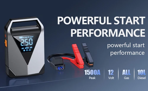 Jump Starter with Air Compressor, Portable 12000mAh Car Battery Jumper Starter - Picture 12 of 18
