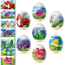 Heat Shrink Wrap Easter Egg Wraps Sleeve Decoration Sticker Spring Flowers