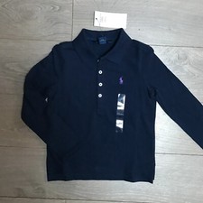 Image of Ralph Lauren Girls Polo T Shirt Long Sleeve 7 Years BNWT