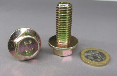 Flanged Cap Screw Bolt, Steel 8.8 Metric, PT, M12 x 1.75 x 30 mm Length, 20 Pc