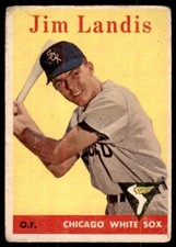1958 Topps Baseball Cards Jim Landis Chicago White Sox #108