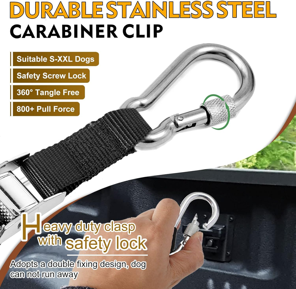 Truck Bed Dog Leash System for Two Dogs, Dog Pickup Tether Tie down Car Harness eBay