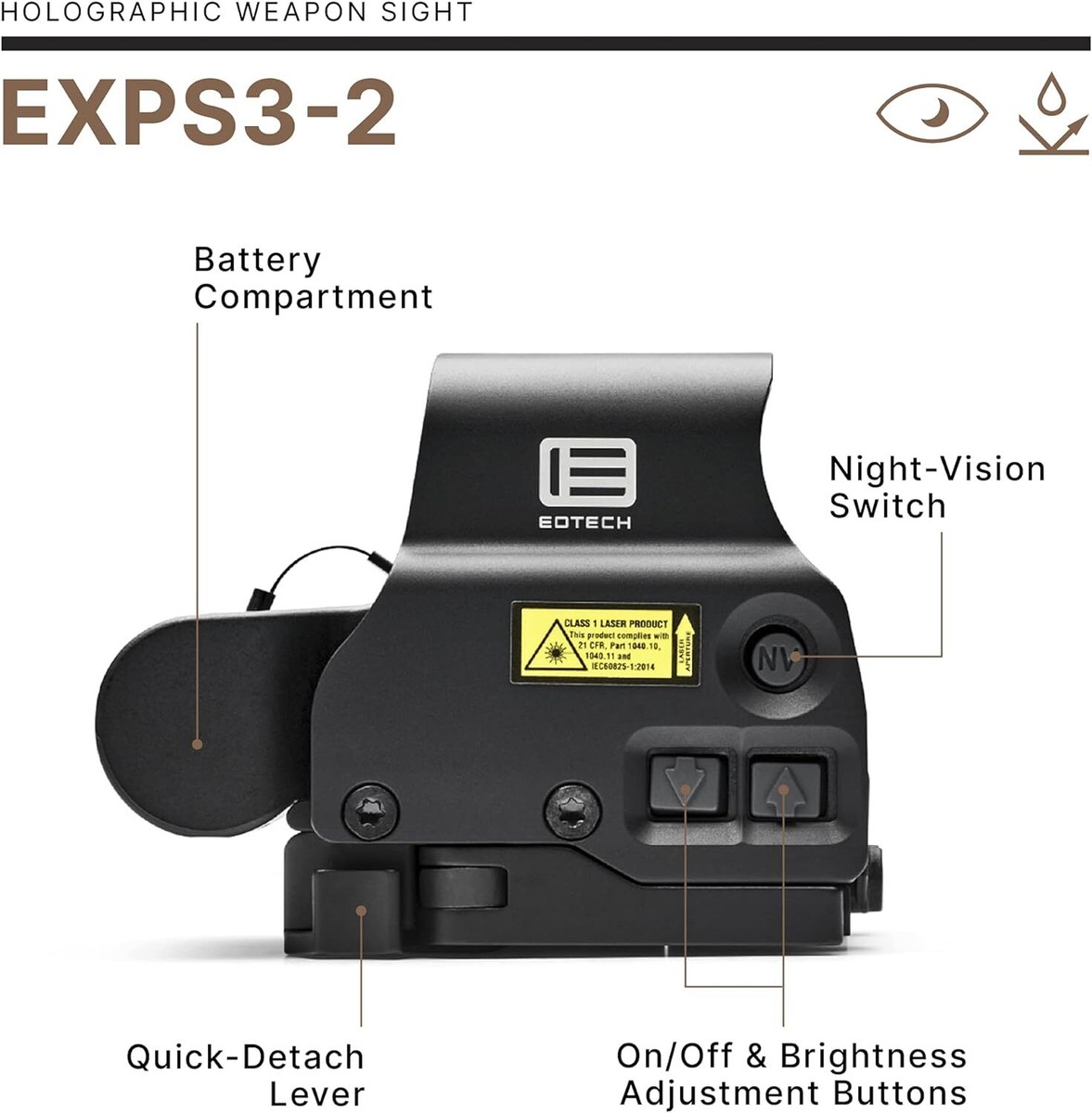 EOTech EXPS3 Holographic Sight, 68 MOA Ring with 2-1 MOA Dots