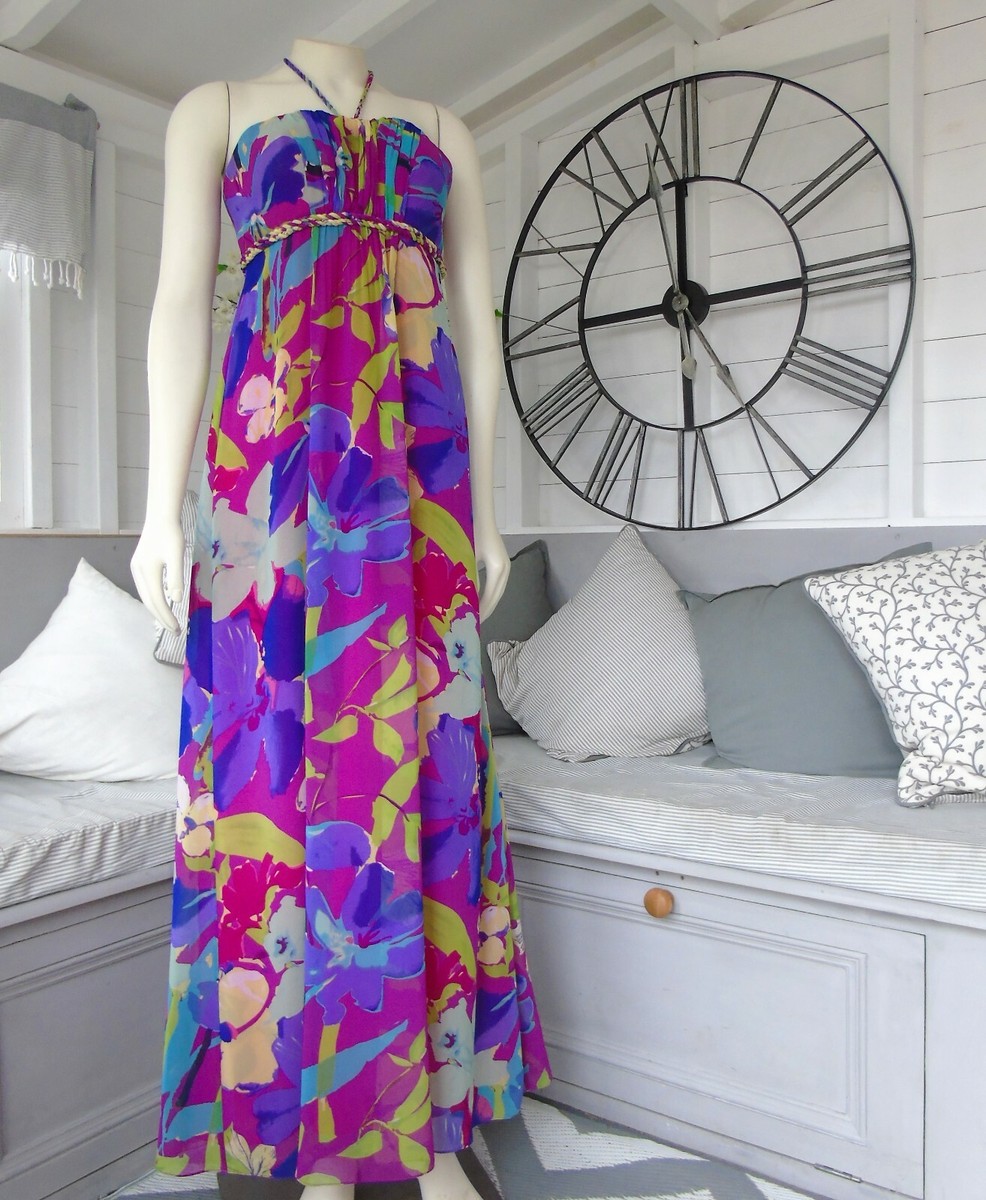 Coast Floral Bandeau strappy/strapless Long Maxi Dress 10 Prom Cruise | eBay