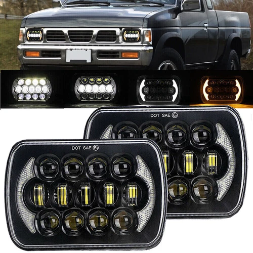 PAIR Brightest 5X7" 7x6inch Rectangle LED Hi/Lo Headlight DRL for Toyota Pickup