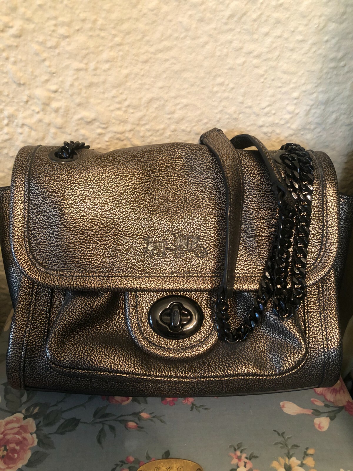 Coach Gold and Black Purse Gem