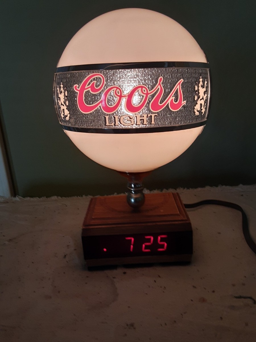 Vintage COORS LIGHT Mountains Globe Lamp Bar Light Clock WORKS | eBay