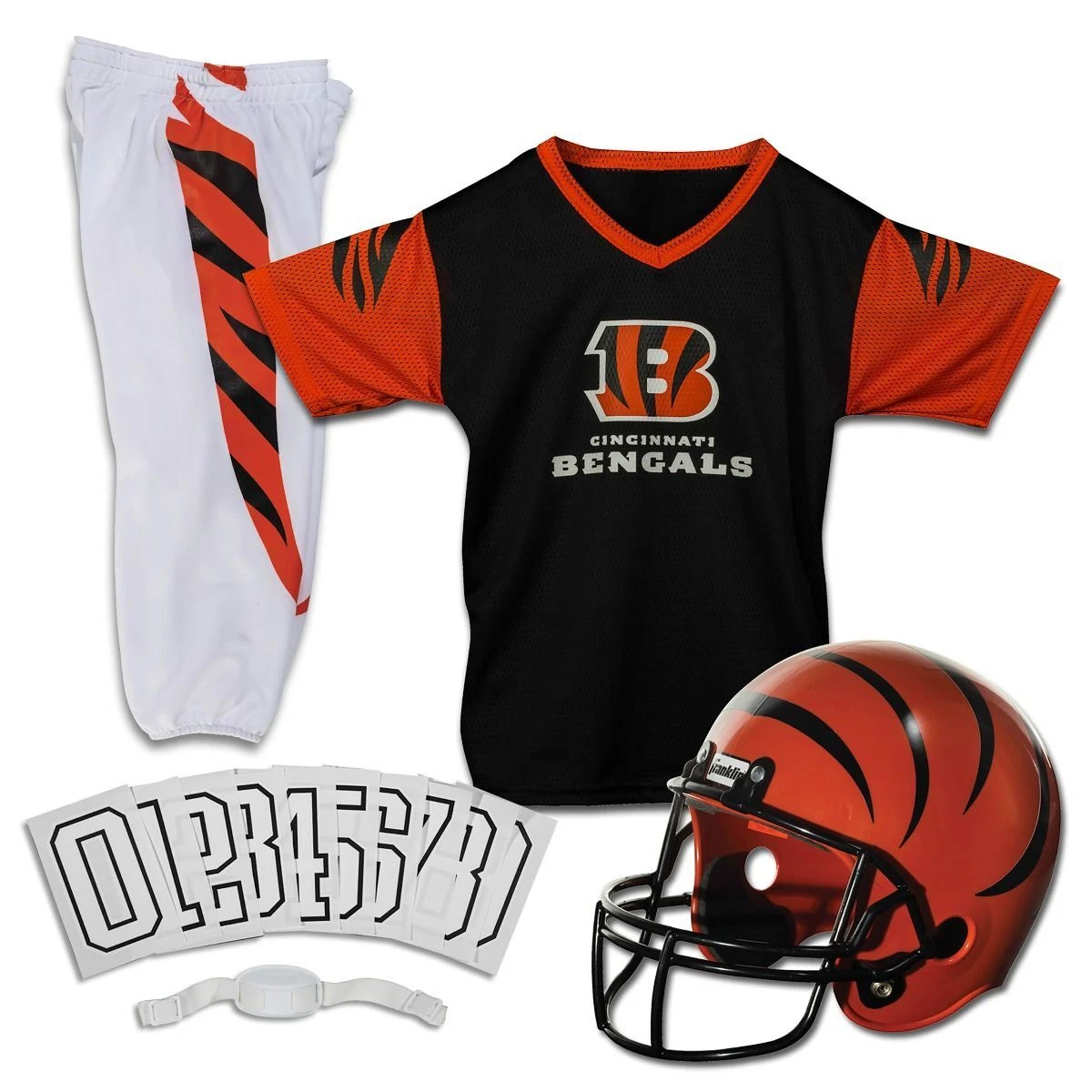 Cincinnati Bengals Kids NFL 5pc Deluxe Football Uniform, Ages 10