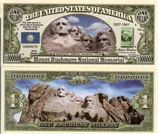 USA 2015 1 Million Dollar Banknote 'Mount Rushmore' - 'Monument Series' - UNC