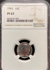 1961  10c PROOF ROOSEVELT SILVER DIME NGC PF67! ENN COINS