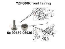 6 pack Yamaha YZF600R fairing SCREW  Part No: 90150-06036 stainless steel pan 