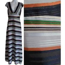 FOXIEDOX Anthro Sleeveless Multicolor Striped Maxi Dress SS1495DR Womens Size XS