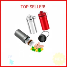 3 Packs Waterproof Aluminum Pill Fob Container, EFFIET Nitro Bottle Holder Nitro