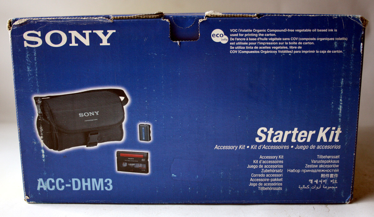 SONY STARTER ACCESSORY KIT ACC-DHM3 VIDEO Hi8 HMP BAG NP-FM30