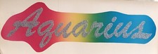 Original Vintage Aquarius Horoscope Glitter Iron On Transfer