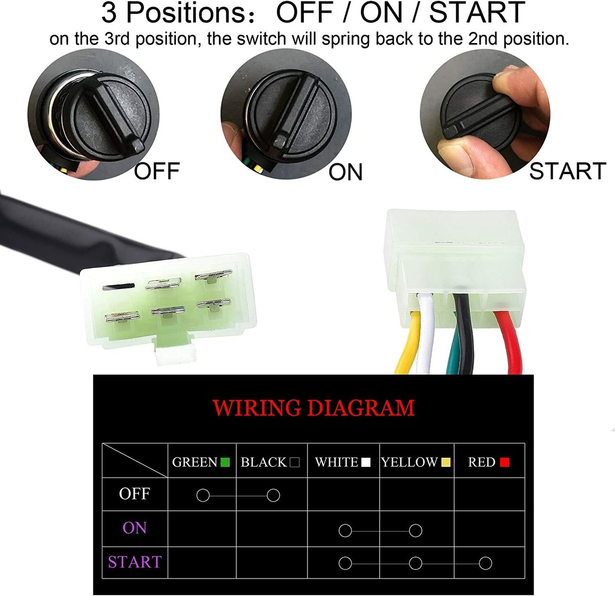 KEY IGNITION SWITCH HAMMERHEAD CARTER BRO ROKETA CHINESE 150CC