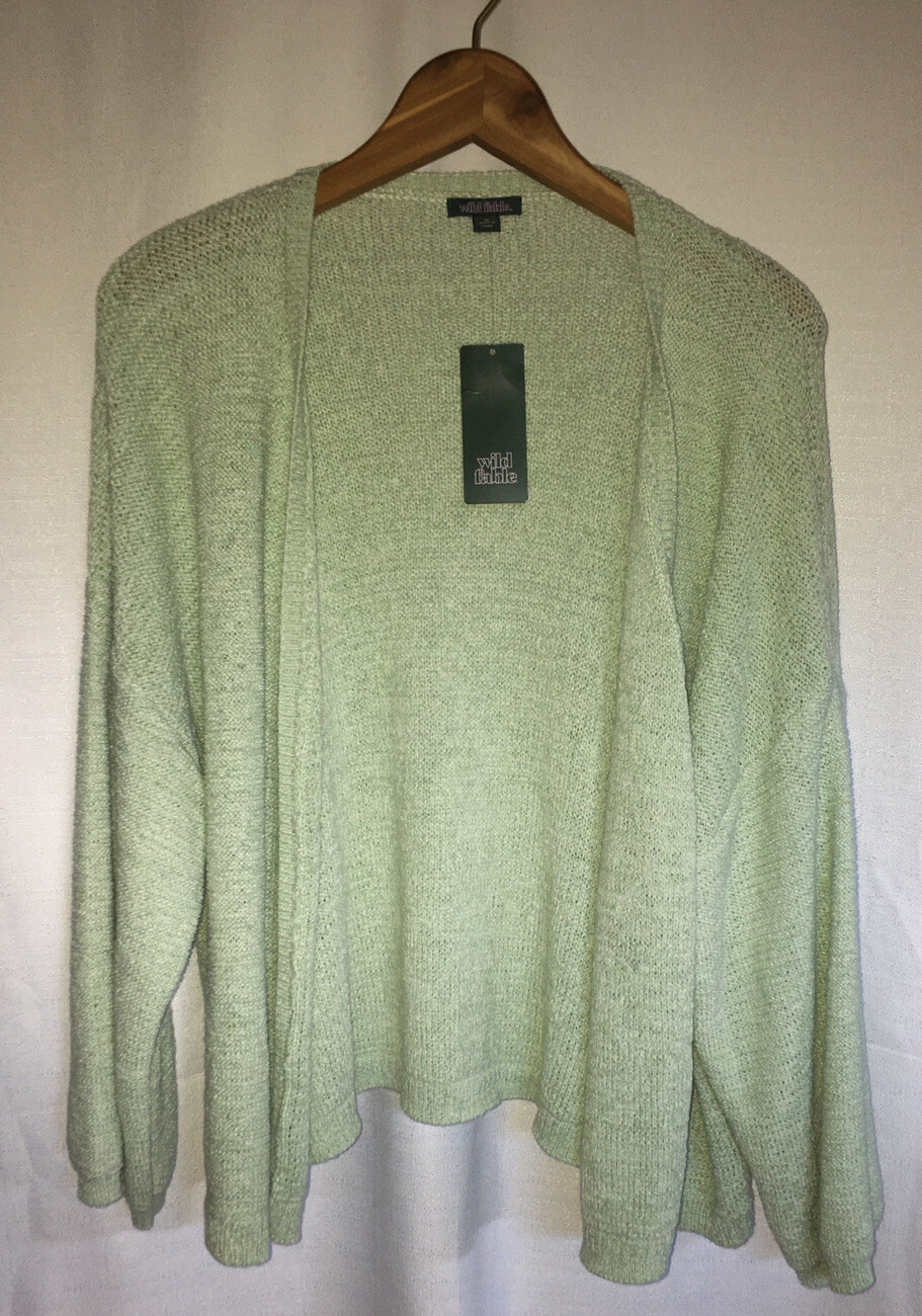 Wild Fable XS Green Open Front Raglan 