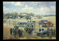 Aviation airplane postcard Highland Airways painting by Miller Museum Art chrome