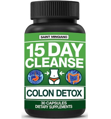 Saint Mingiano 15-Day Colon Cleanse Detox Senna Leaf 30 Pills Constipation