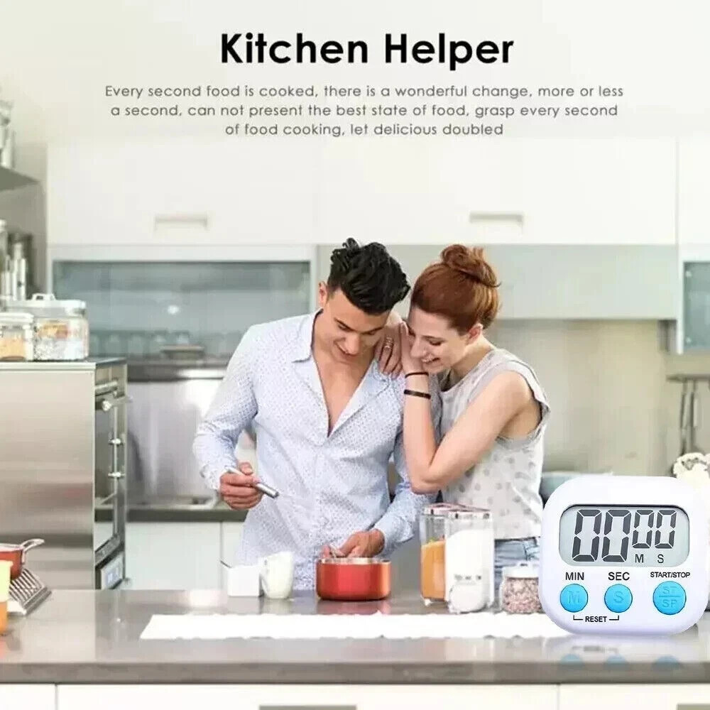 4X Kitchen Timer Magnetic LCD Digital Countdown Stopwatch With Stand Alarm Clock