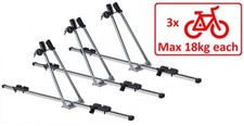 3 x Aluminium Cycle Carrier Roof Mounted Bike Bicycle Car Rack Holder Lockable