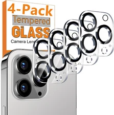 4 Pcs Tempered Glass Camera Lens Protector for iPhone 16 Pro Max 15 14 13 12 11