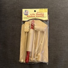 Granny  s 6 Pc Wooden Kitchen Utensils VINTAGE 1991 Toy ORIGINAL PACKAGE sealed