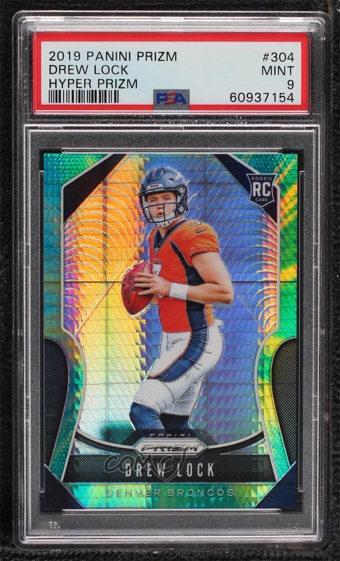 2019 Panini Prizm Rookies Hyper Prizm /175 Drew Lock #304 PSA 9 MINT Rookie RC