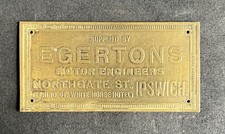 EGERTONS MOTOR ENGINEERING PUERTA DE ENTRADA IPSWICH PROVEEDORES DE AUTOMÓVILES DE COLECCIÓN PLACA DE TABLERO
