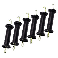 6 Pcs Plastic Electric Fence Gate Handle Insulators, Gate Handle with Spring Bl