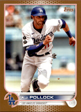 A.J. POLLOCK 2022 Topps Series 2 Gold Base #608 LA Dodgers Baseball Card /2022