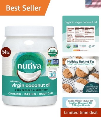 54 Fl Oz Organic Extra Virgin Coconut Oil - Ideal for Health-Conscious Cooking