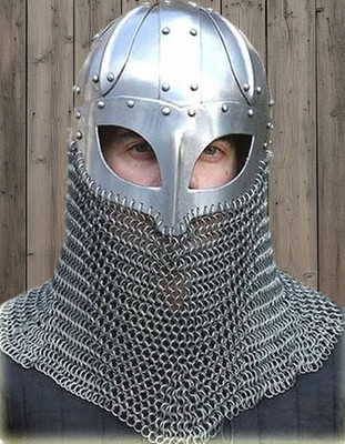 Viking Chainmail Helmet ,   Medieval Warrior Battle Armor