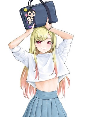 Anime girls art looking at viewer 2d portrait display Custom Gaming 11x17 Poster