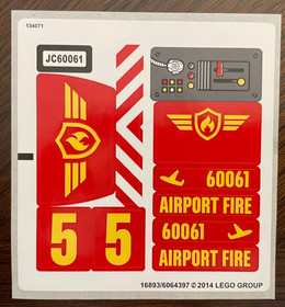 Original Lego Stickers, Lot of 6 - City, 60061, 60019, 60061, 60046, 4201, 7741