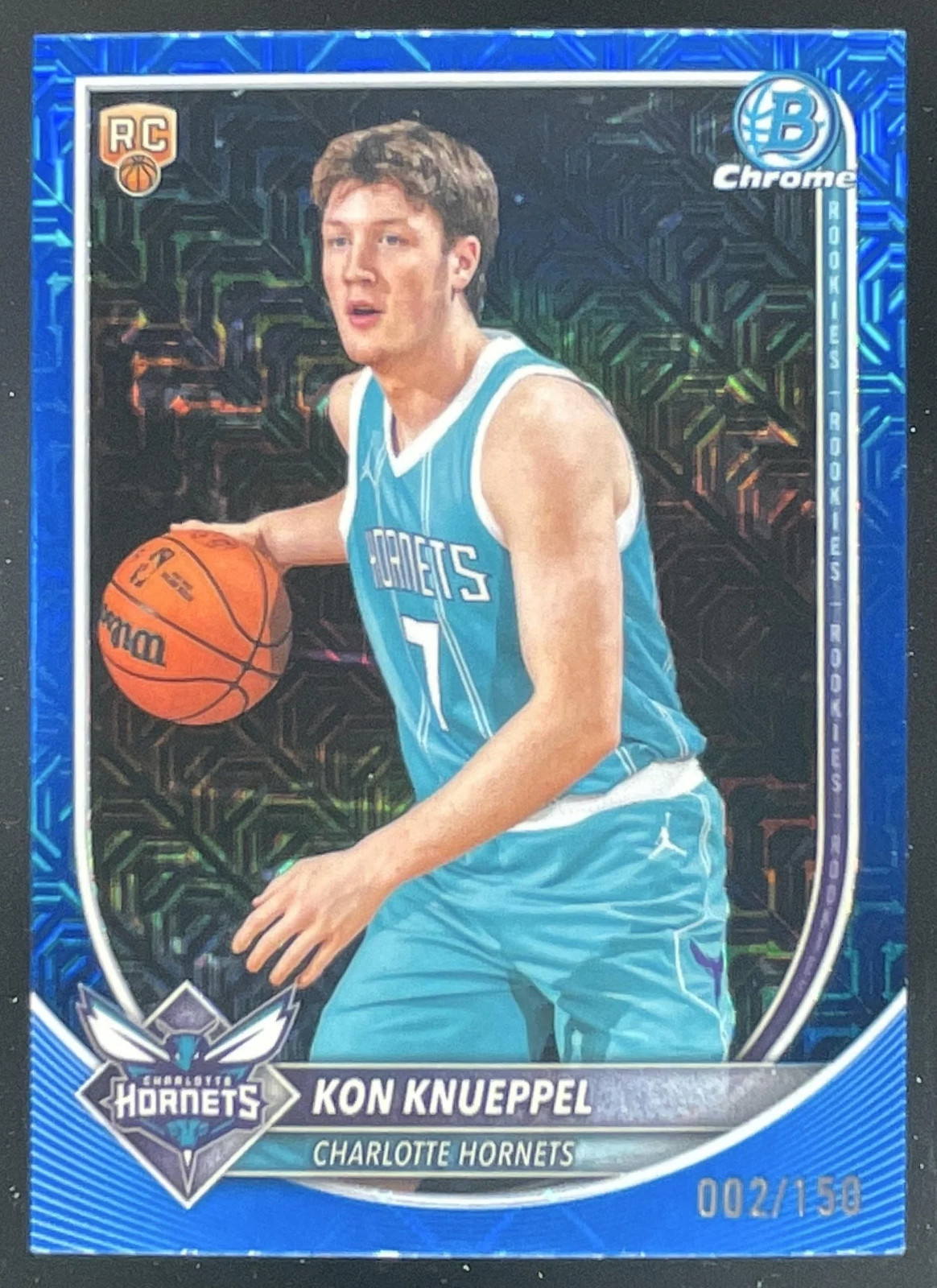 2025-26 Bowman Chrome Blue Mojo Refractor #BCV-4 Kon Knueppel RC /150