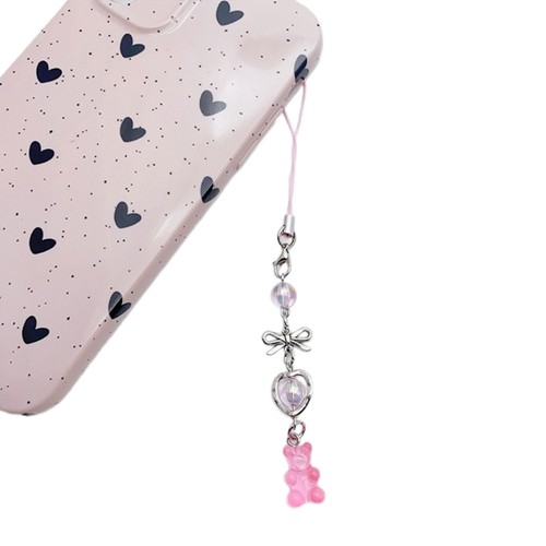 Bear Bowknot Bead Phone Charm Straps Key Hangings Pendants Bag Decoration - Photo 6 sur 11