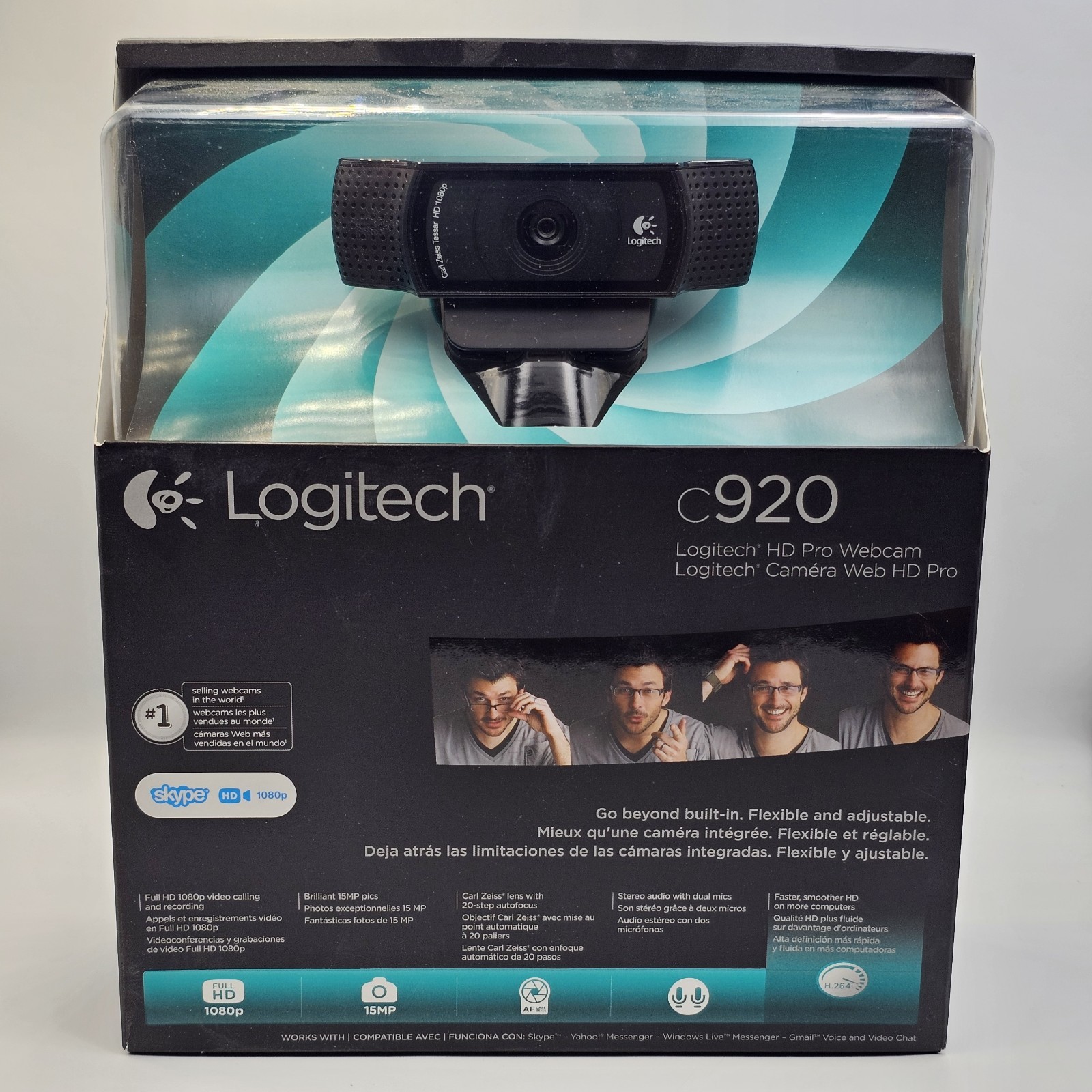 Logitech C920 HD Pro Webcam 1080p 30fps Autofocus Built-In Mic USB 2.0