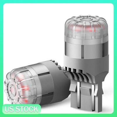 2 Pack 7443 Red LED Stop Tail Brake Light Bulbs 7440 T20 W21W 7441 Plug & Play
