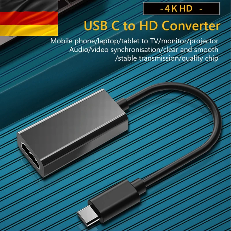 USB TYP C zu HDMI Adapter UHD 4K USB C auf HDMI Kabel Macbook Ipad Samsung uvm - Bild 2 von 4