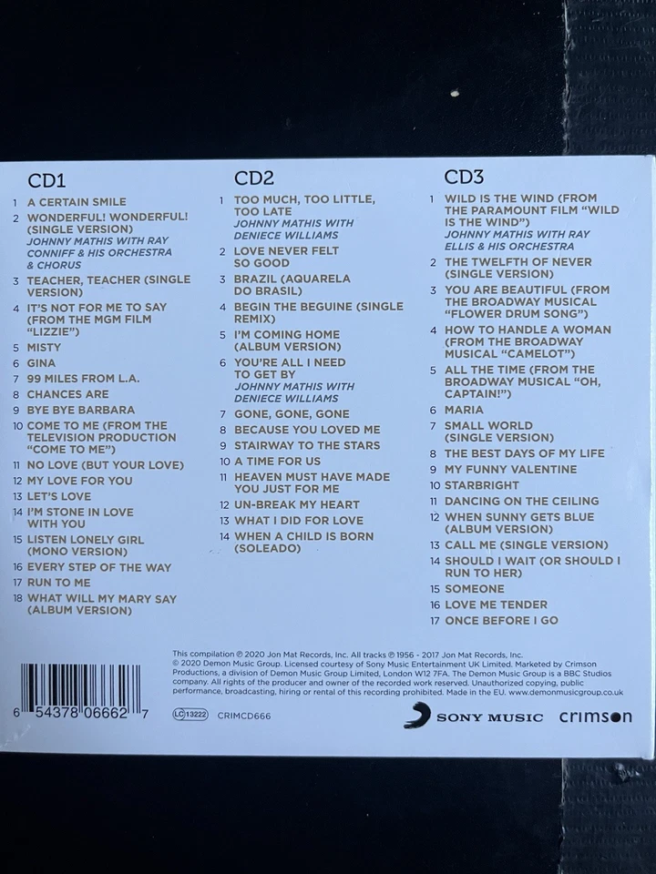 Johnny Mathis GOLD Used 49 Track Greatest Hits Best Of Cd Pop Soul Easy 60s 70s - Image 2 of 4