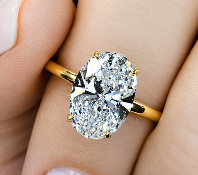 2.50 CT Oval Cut Lab Created Diamond Solitaire Engagement Ring