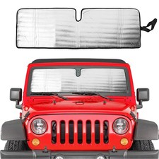 Savadicar Windshield Sun Shade for 1997-2018 Jeep Wrangler TJ JK JKU, Sunshad...