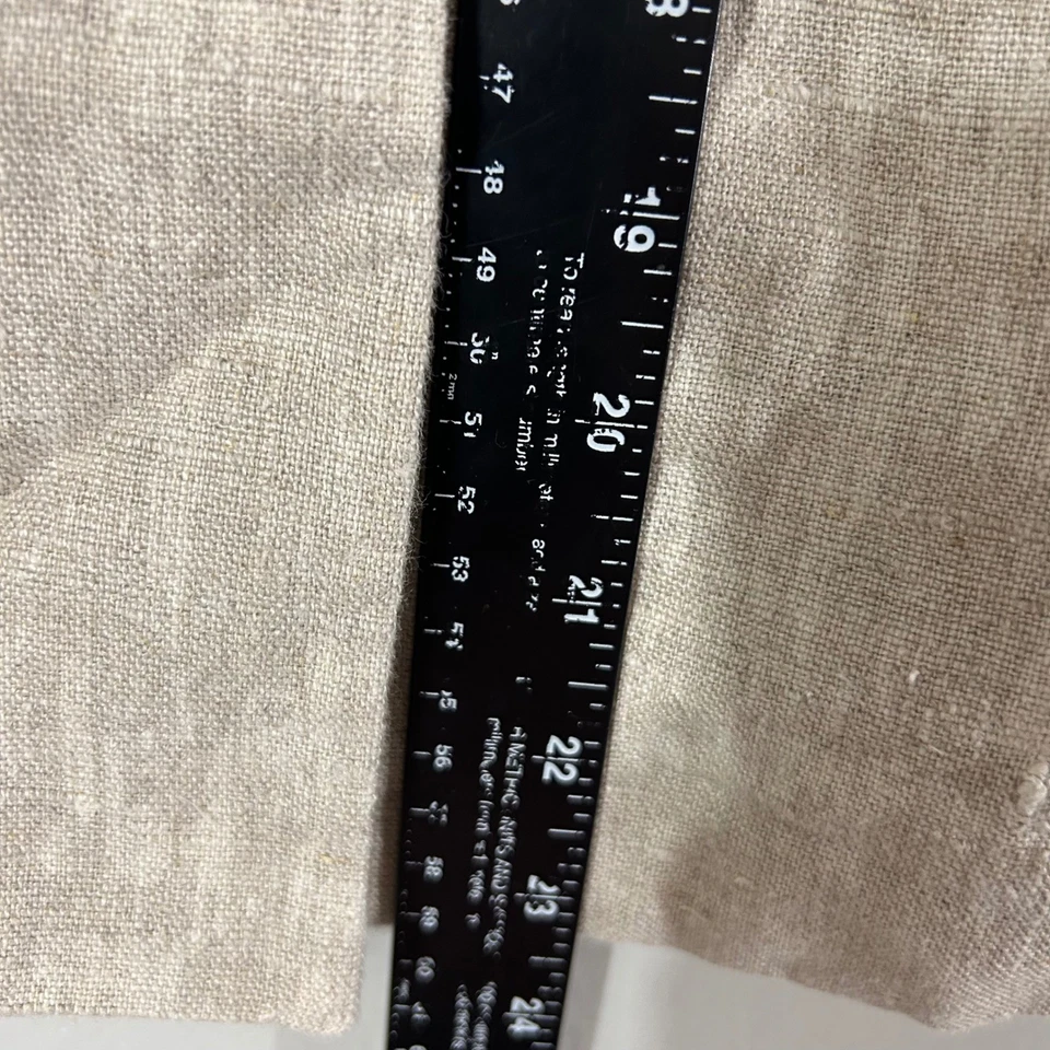 LIOR Paris Linen Blend Embroidered Button Blazer Jacket Womens Size 10 Beige - Image 4 of 4