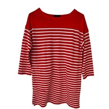 J.Crew Womens Long Sleeve Dress Red White Striped Size S Pockets Nautical Preppy