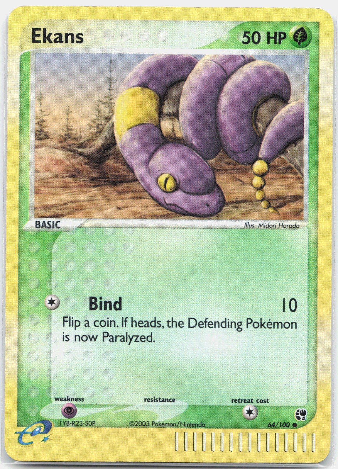 Ekans Common Sandstorm SS Grass Reverse Holo 64/100 2003 NM