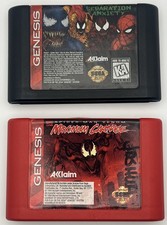 Spiderman & Venom Maximum Carnage & Separation Anxiety Sega Genesis Tested